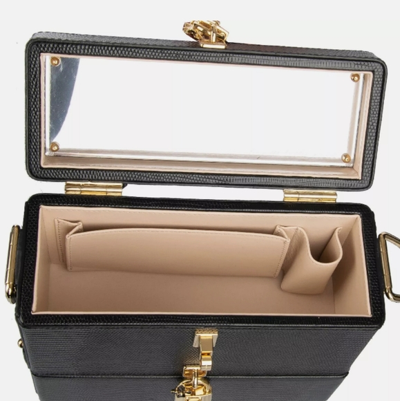 Dolce & Gabbana Iguana-Embossed Leather Lock Box Bag - Picture 6 of 7